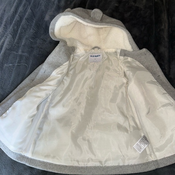 Old Navy toddler gray hooded pea coat - Picture 8 of 13